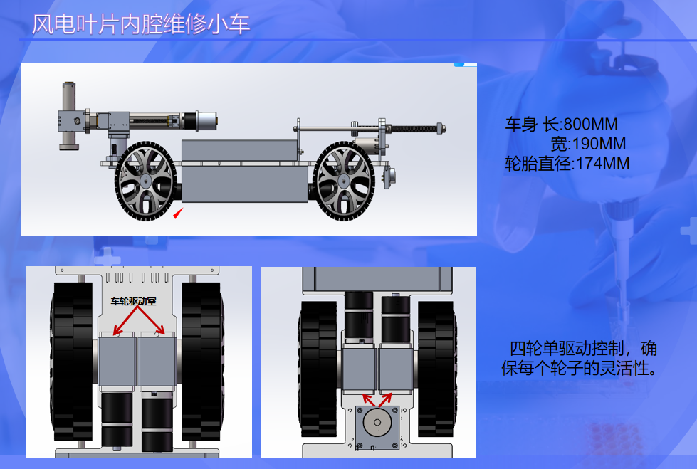 風電葉片內腔維修小車